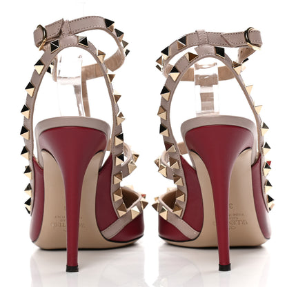 Valentino Garavani Nappa Rockstud Ankle Strap 100mm Pumps 38 Rubino Poudre 6 of 12