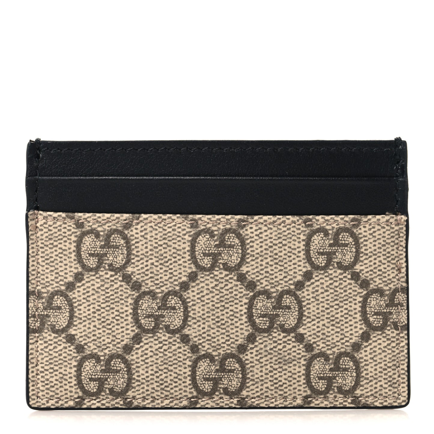 GG Supreme Monogram Calfskin Card Holder Beige Black
