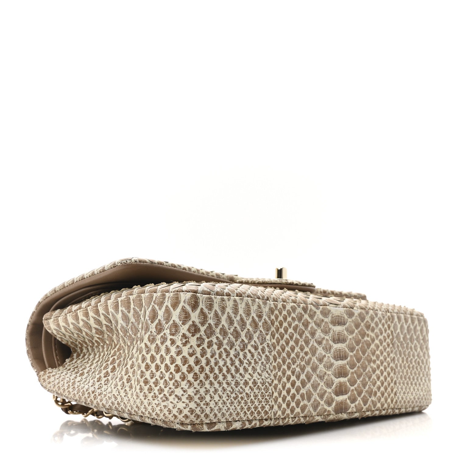 Chanel Snakeskin Medium Double Flap Beige 4 of 10