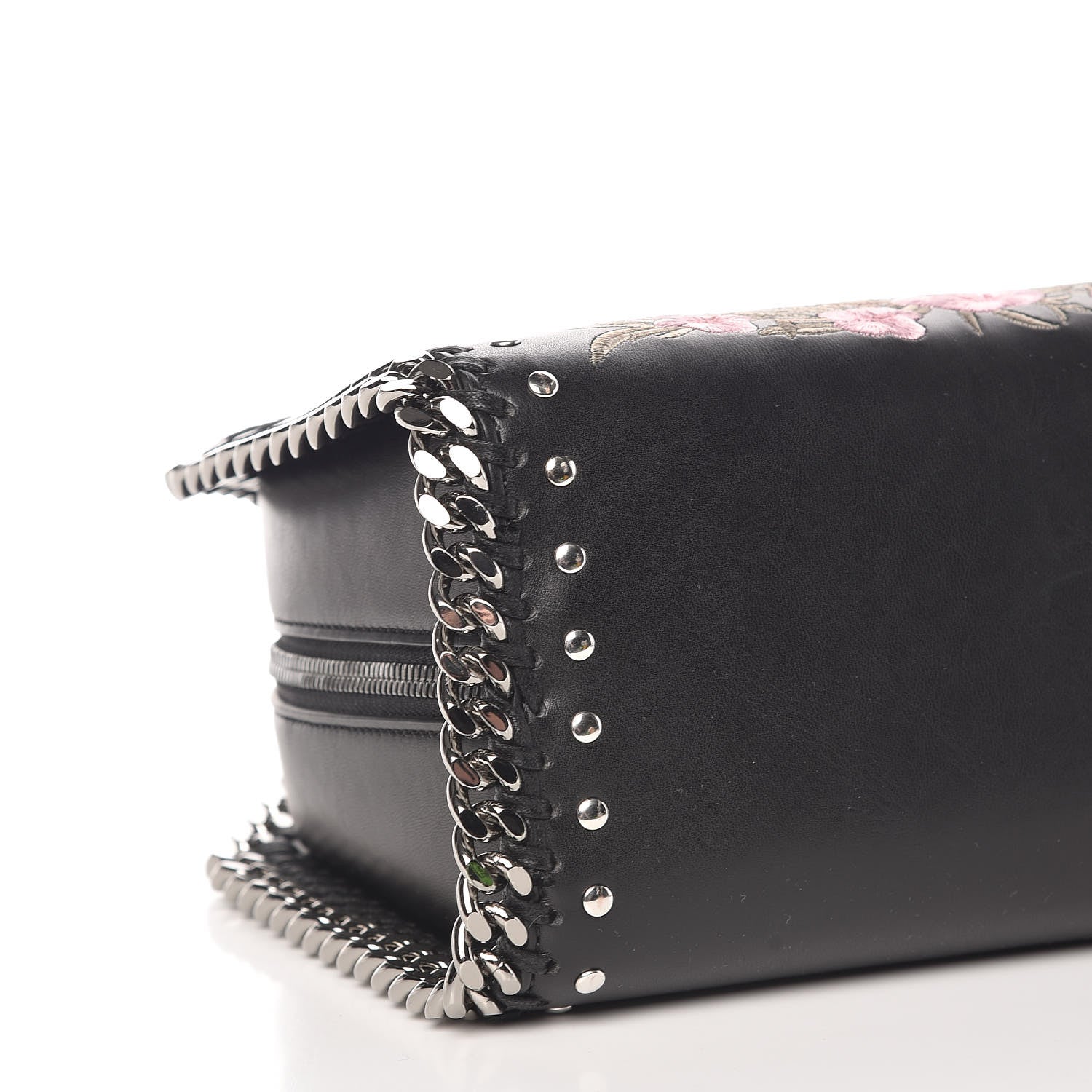 Stella McCartney Eco Alter Nappa Mini Falabella Box Floral Embellished Top Handle Bag Black 7 of 8