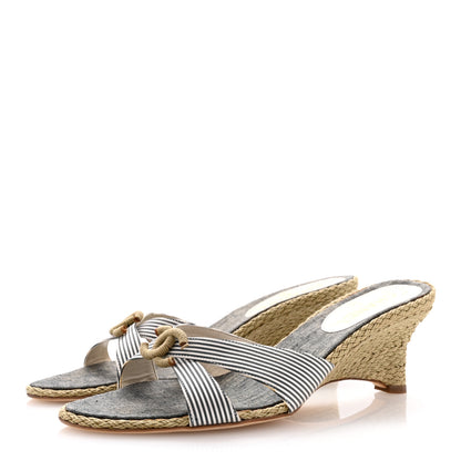 Chanel Fabric CC Espadrille Sandals 40 Beige 4 of 13