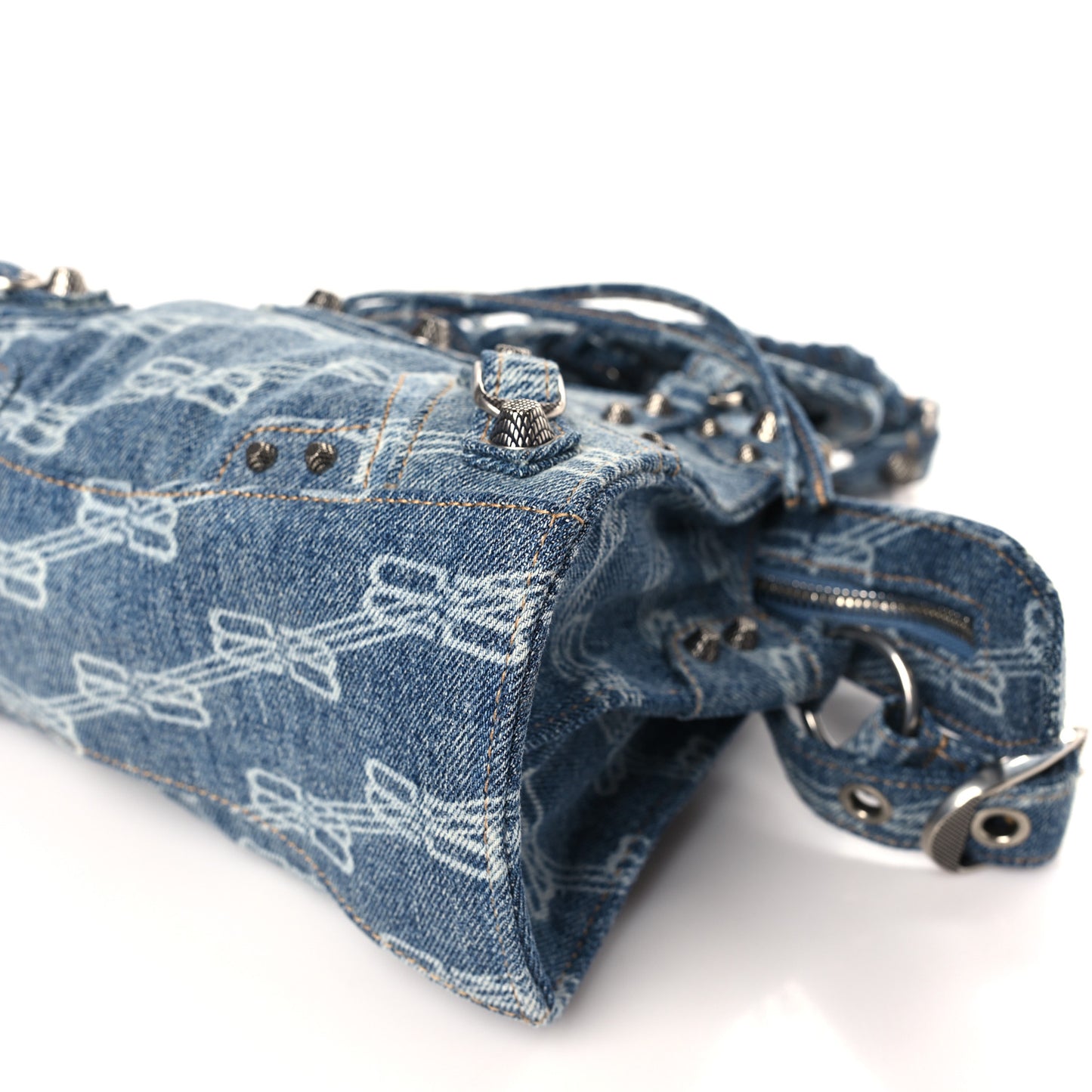 Denim BB Monogram Neo Cagole Handbag XS Blue