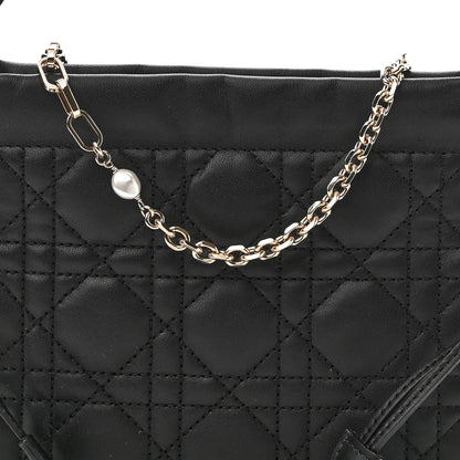 Christian Dior Lambskin Cannage Mini Top Handle Drawstring Bag Black 8 of 12