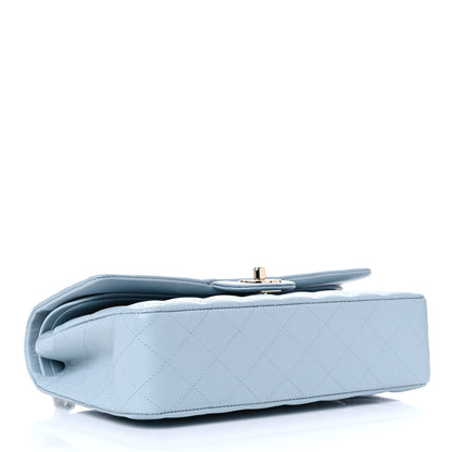 Chanel Caviar Quilted Medium Double Flap Light Blue 3 of 9