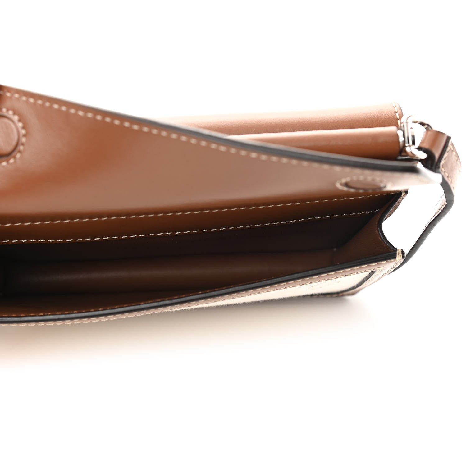 Burberry Smooth Calfskin Canvas Horseferry Print Mini Title Bag with Pocket Natural Malt Brown 6 of 10