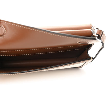 Burberry Smooth Calfskin Canvas Horseferry Print Mini Title Bag with Pocket Natural Malt Brown 6 of 10