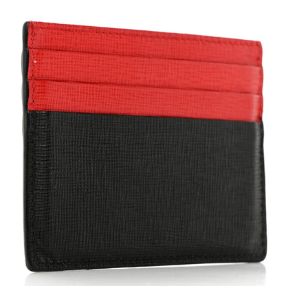 Fendi Vitello Elite Monster Eyes Inlay Card Holder Black Giallo Rosso 3 of 8