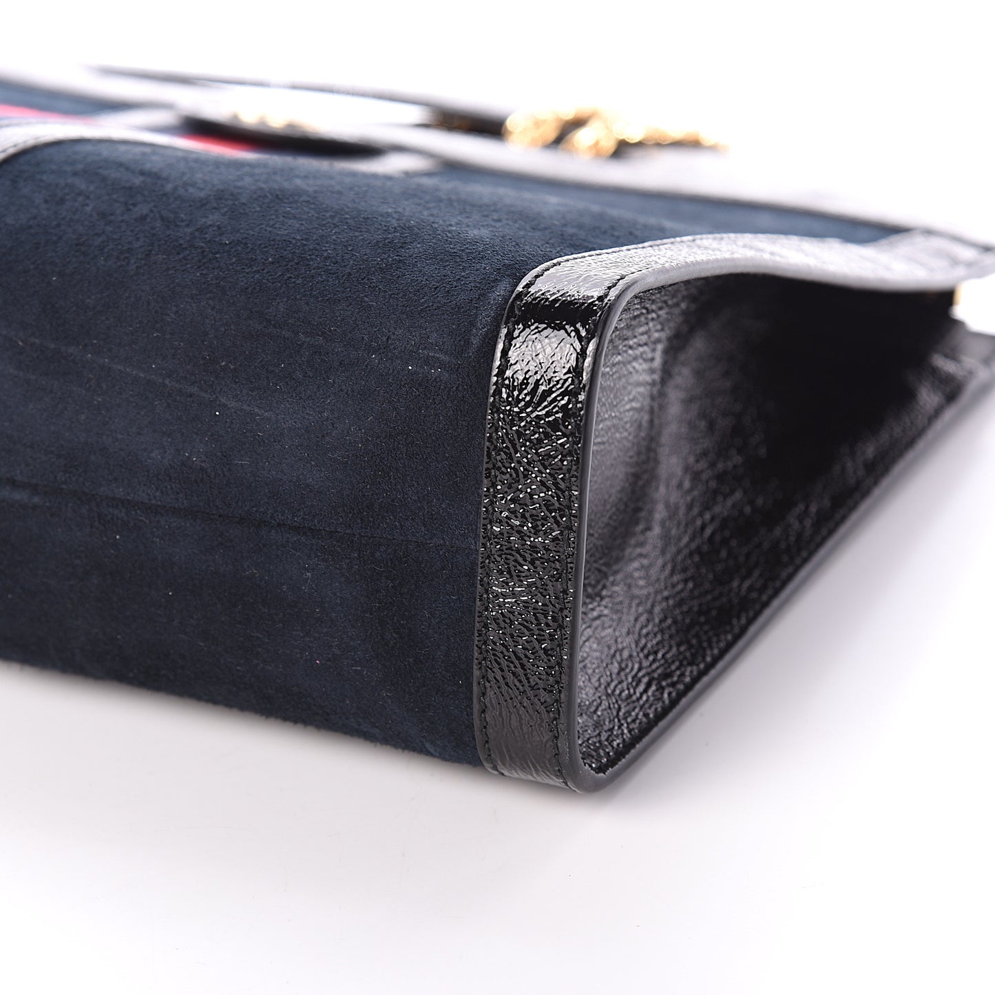 Suede Patent GG Web Medium Ophidia Top Handle Chain Blue Black
