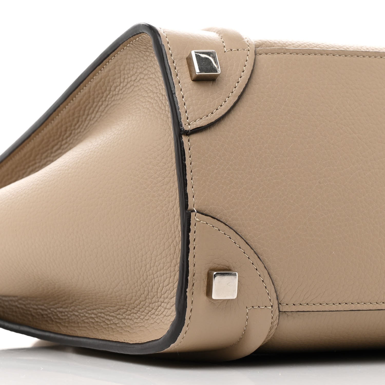 Celine Drummed Calfskin Micro Luggage Dune 9 of 10