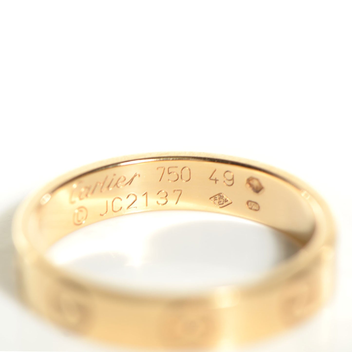 18K Yellow Gold 4mm LOVE Wedding Band Ring 49 4.75