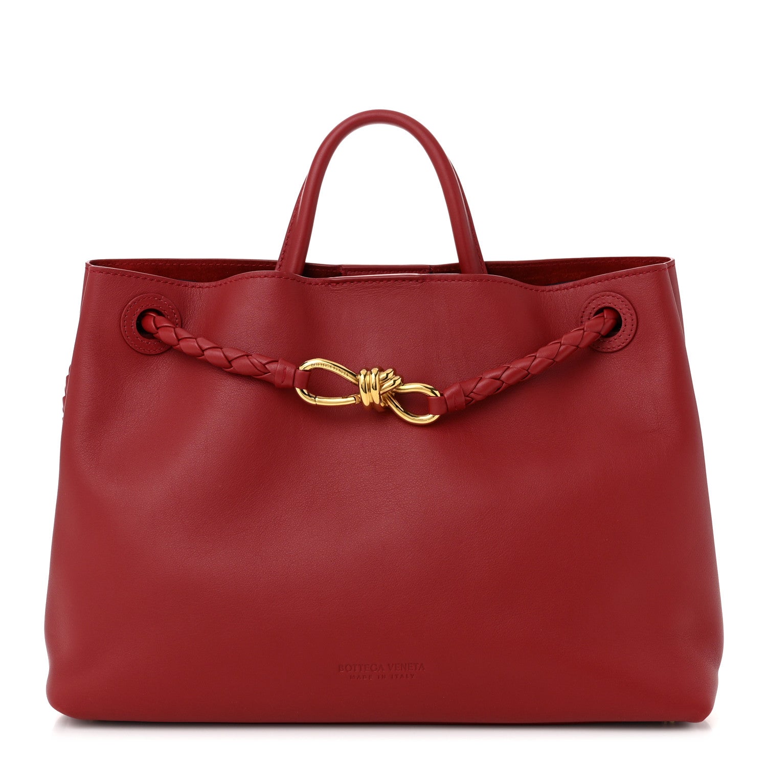 Bottega Veneta Silky Calfskin Medium Andiamo Shoulder Bag Rosewood Space 1 of 9