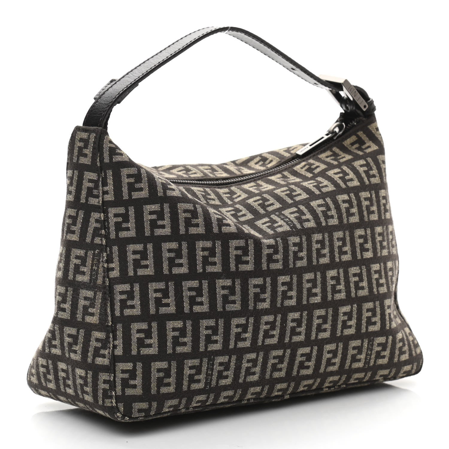 Fendi Zucchino Vitello Mini Pochette Testa di Moro Beige 3 of 9