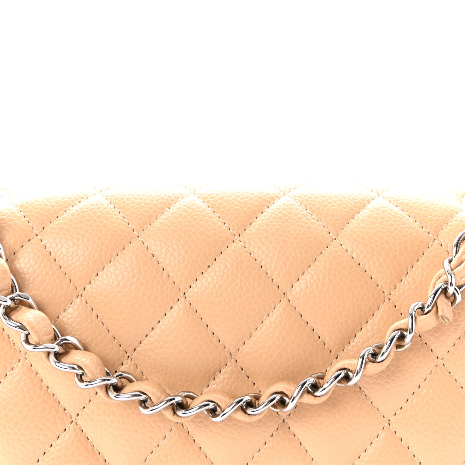 Chanel Caviar Quilted Medium Double Flap Beige 8 of 11