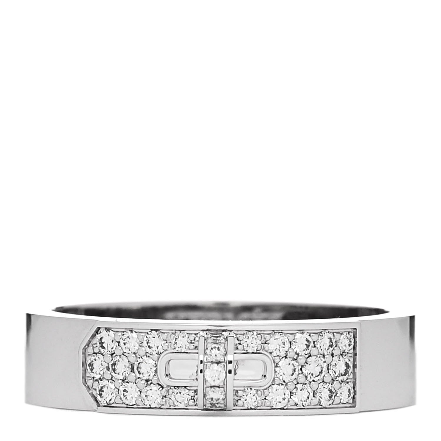 Hermes 18K White Gold Diamond Kelly Ring 53 6.25 1 of 5