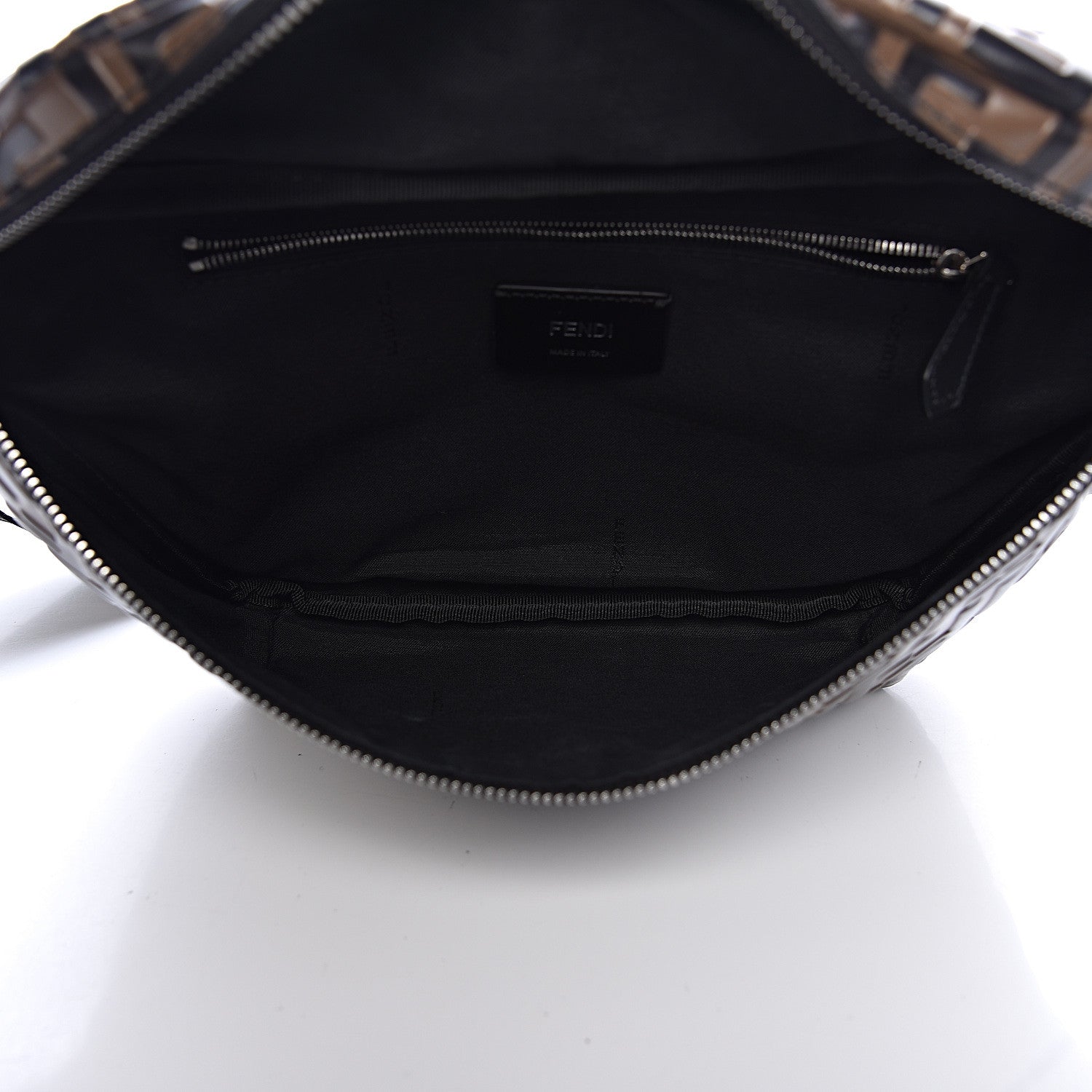 Fendi Vitello Century Bi-Color FF 1974 Embossed Belt Bag Maya Black 5 of 10