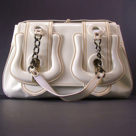 Toile Vernice Patent B BAG White