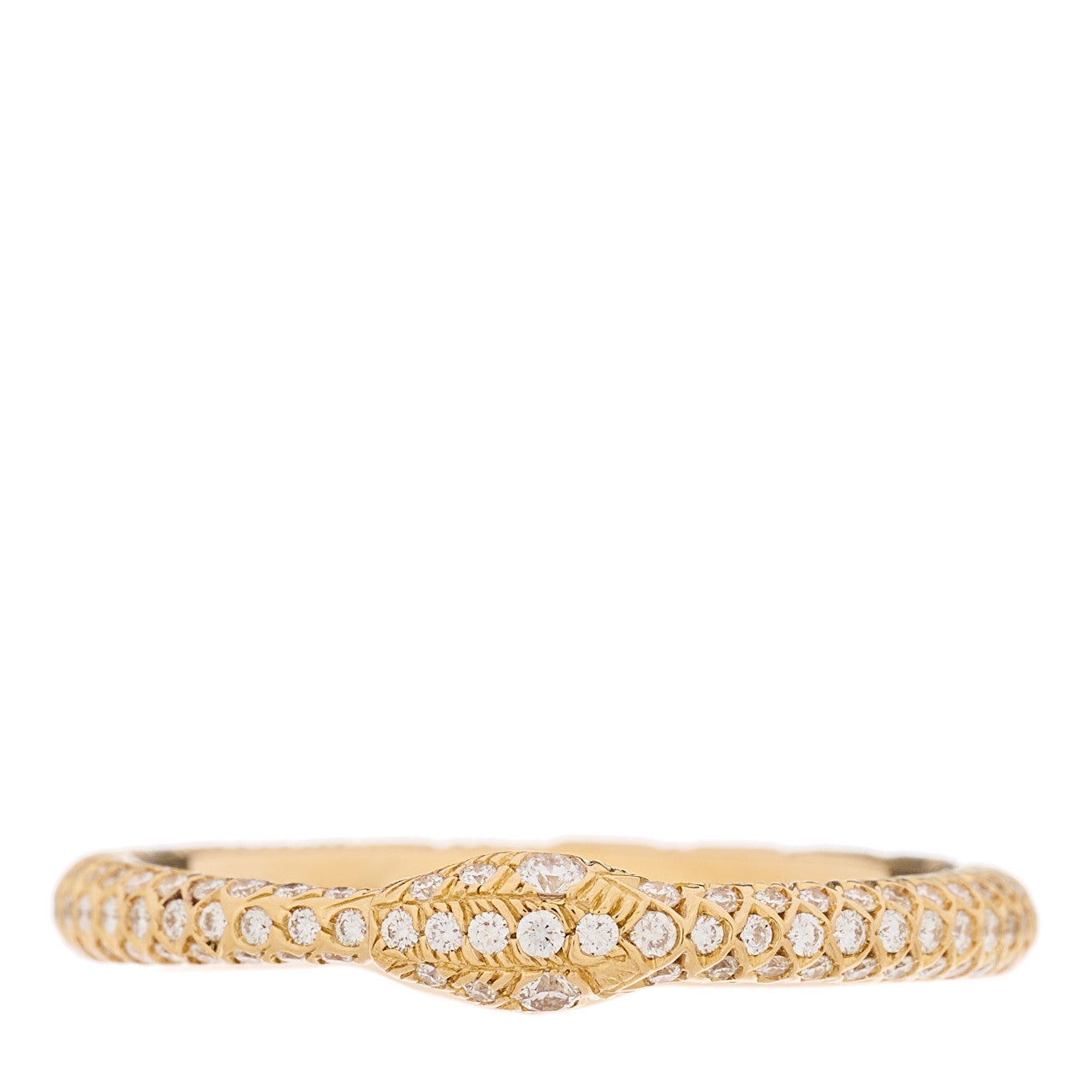 18K Yellow Gold Diamond Ouroboros Snake Ring 52 6