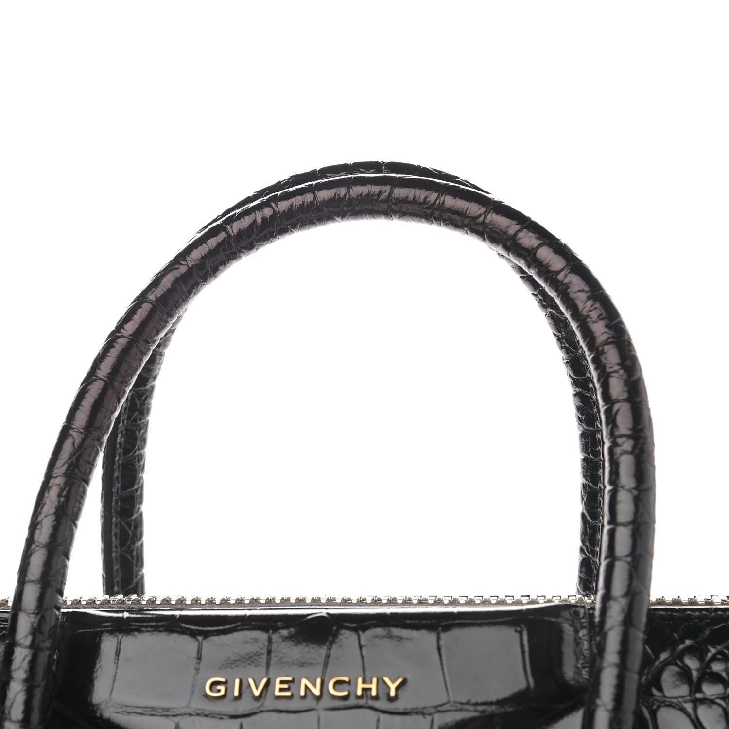 Givenchy Calfskin Crocodile Embossed Small Antigona Black 13 of 15
