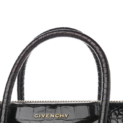 Givenchy Calfskin Crocodile Embossed Small Antigona Black 13 of 15