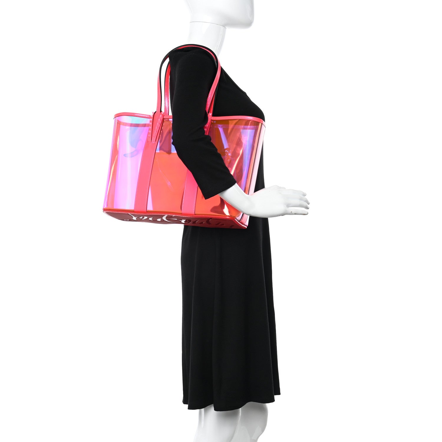 Christian Louboutin PVC Spikes East West Cabata Tote Pink 2 of 12