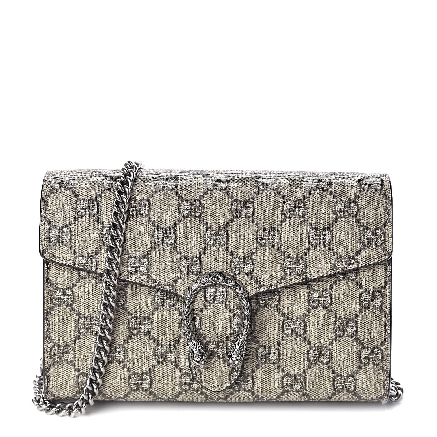 Gucci GG Supreme Monogram Mini Dionysus Chain Wallet Beige Taupe 1 of 11