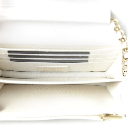 Chanel Caviar Quilted Mini Wallet On Chain WOC White 5 of 11
