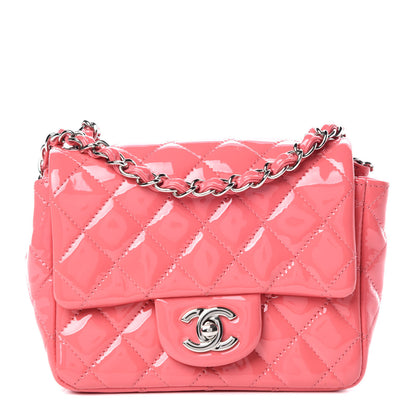 Chanel Patent Quilted Mini Square Flap Pink 1 of 11