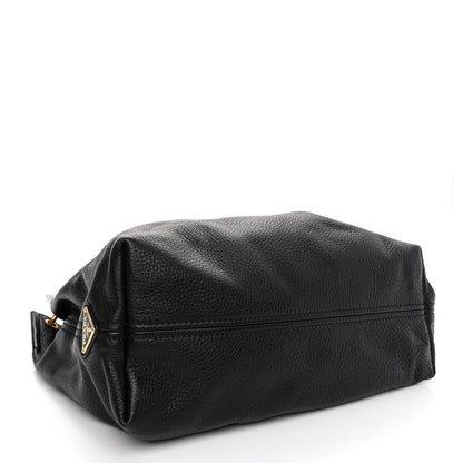 Prada Vitello Daino Logo Hobo Black 5 of 10