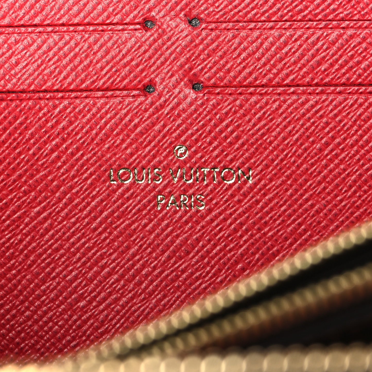 Damier Ebene Clemence Wallet Cherry