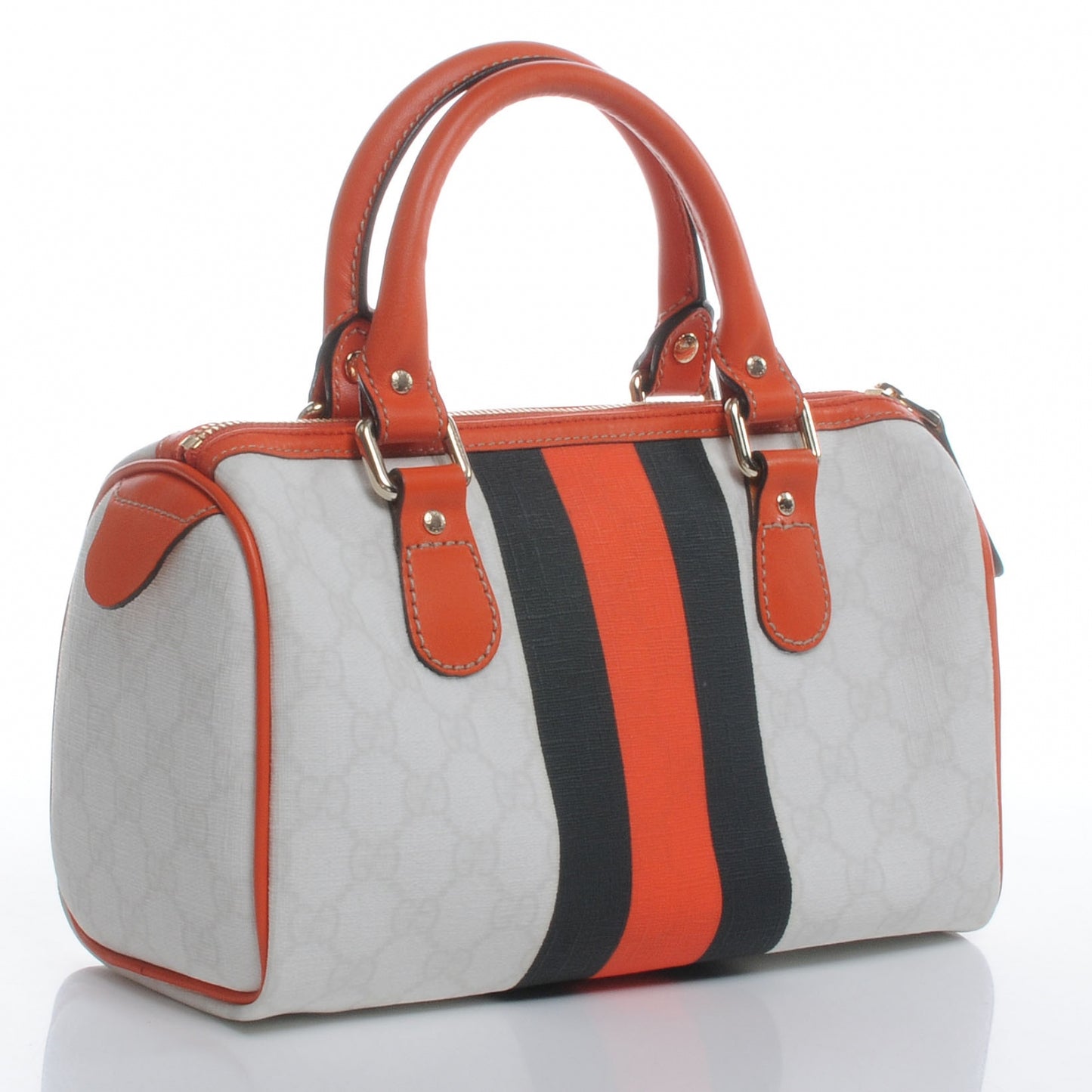 GG Plus Monogram Web Stripe Mini Joy Boston Orange