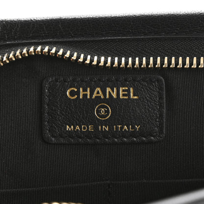 Chanel Tweed PVC Lambskin Wristlet Pouch Black 6 of 13