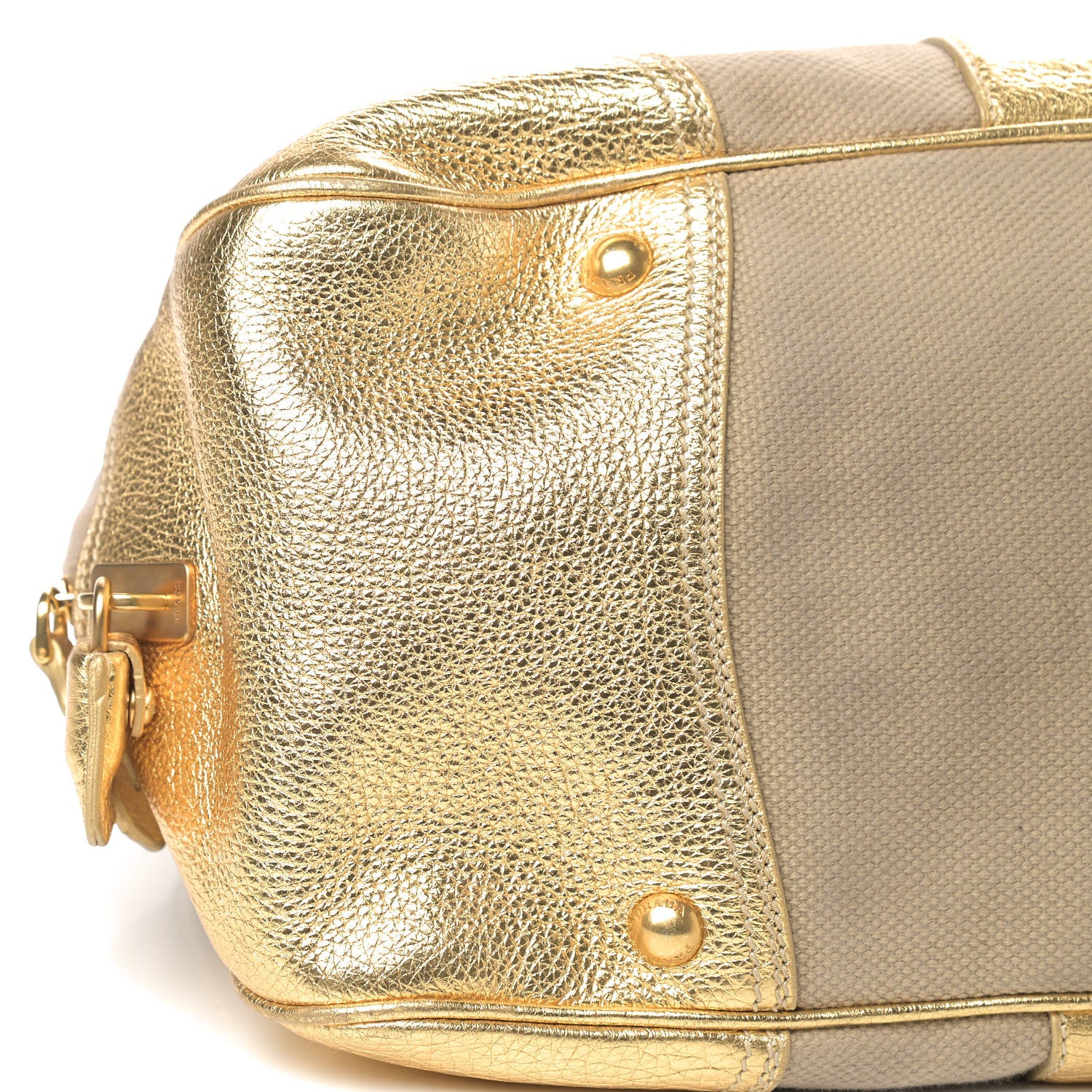 Prada Metallic Vitello Daino Canapa Bowler Platino Corda 5 of 9