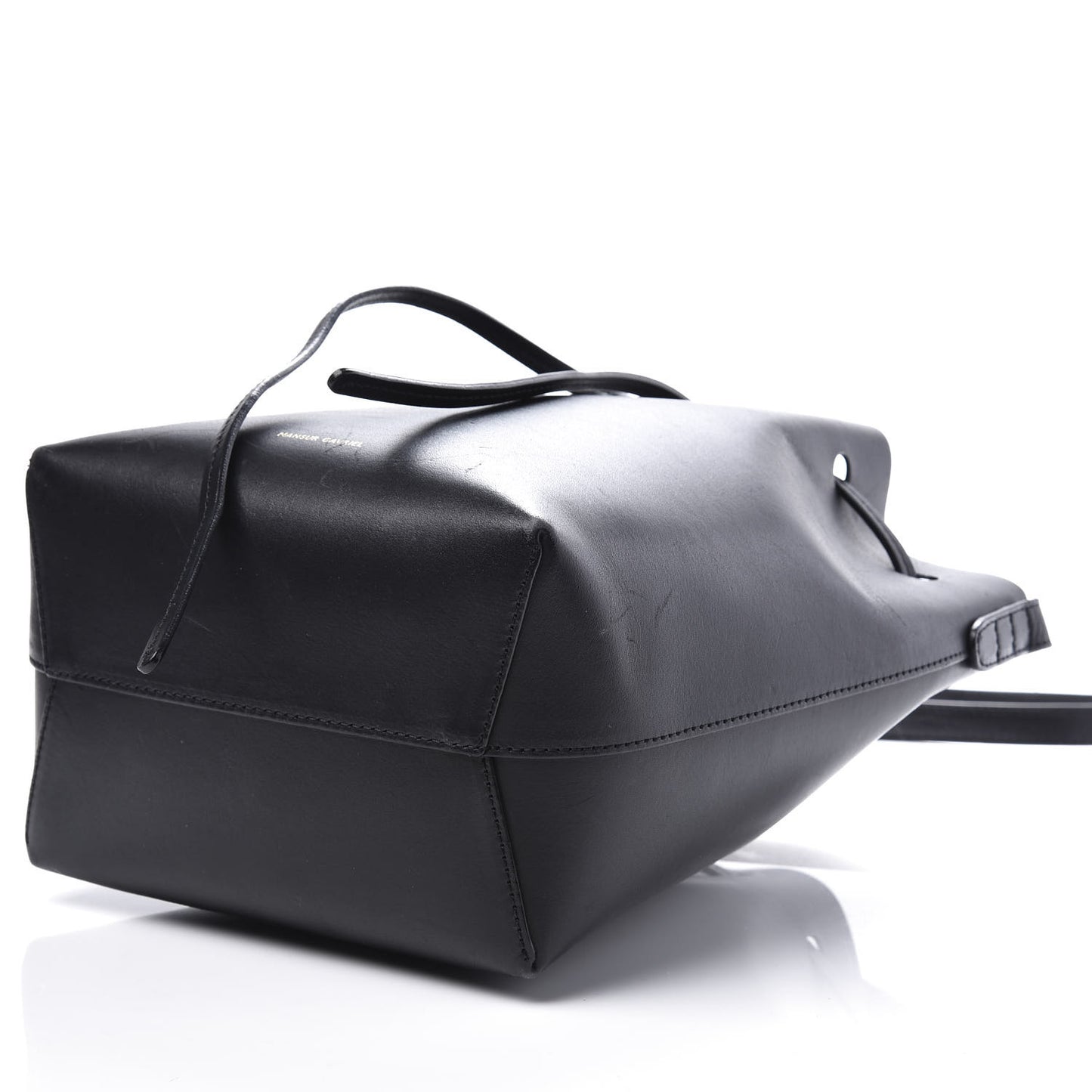 Vegetable Tanned Calfskin Mini Bucket Bag Black