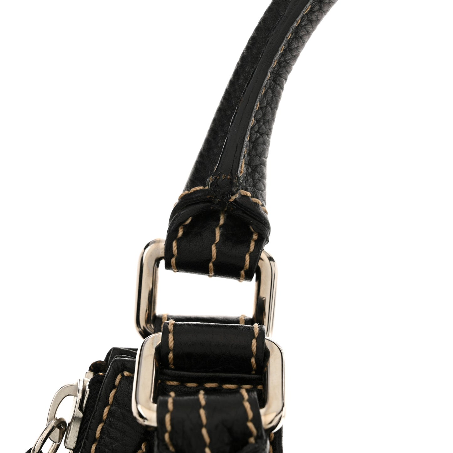 Grained Calfskin Tassel Hobo Black
