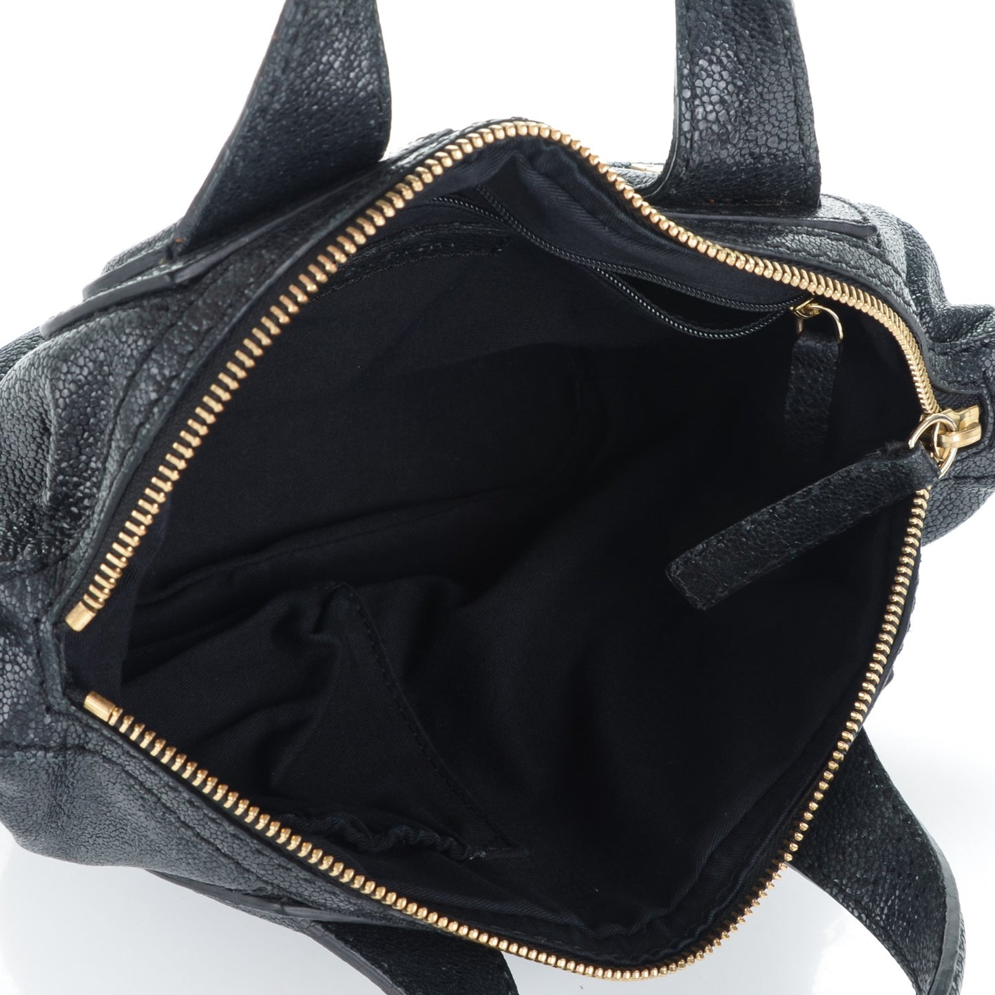 Calfskin Stingray Embossed Micro Nightingale Black