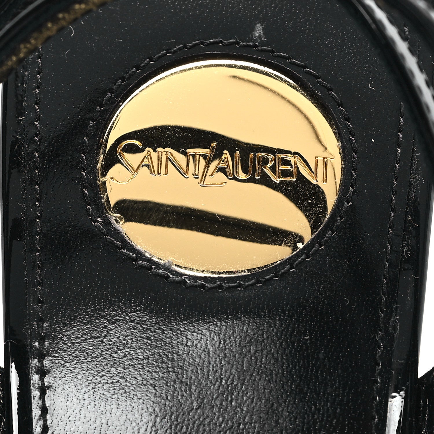 Saint Laurent Patent Calfskin La Scandale 110 Sandals 38.5 Black 8 of 9