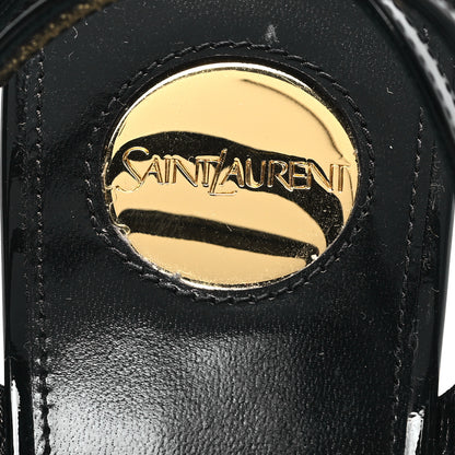 Saint Laurent Patent Calfskin La Scandale 110 Sandals 38.5 Black 8 of 9