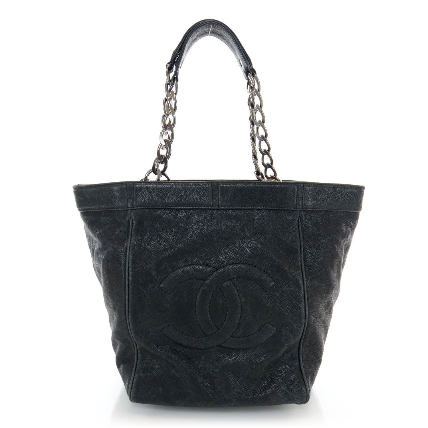 Chanel Distressed Caviar Outdoor Ligne Tote Black 1 of 8
