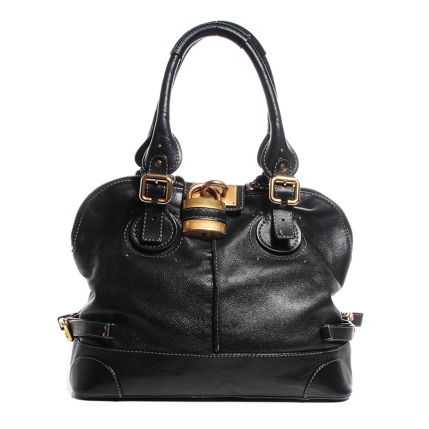 Leather Paddington Tote Black