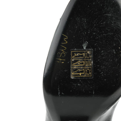 Chanel Lambskin Camellia Cap Toe Pumps 37 Black 6 of 8