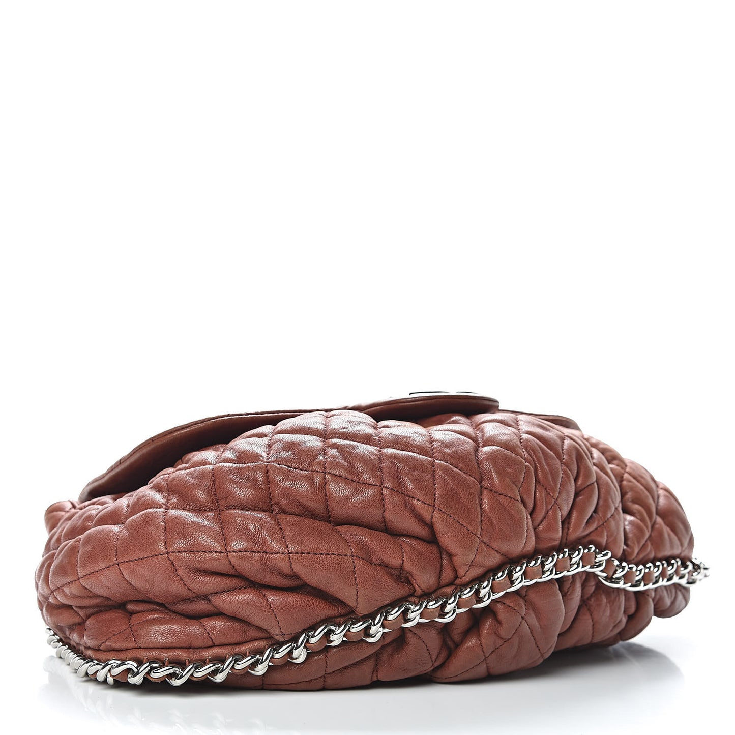 Washed Lambskin Chain Around Large Messenger Burgundy