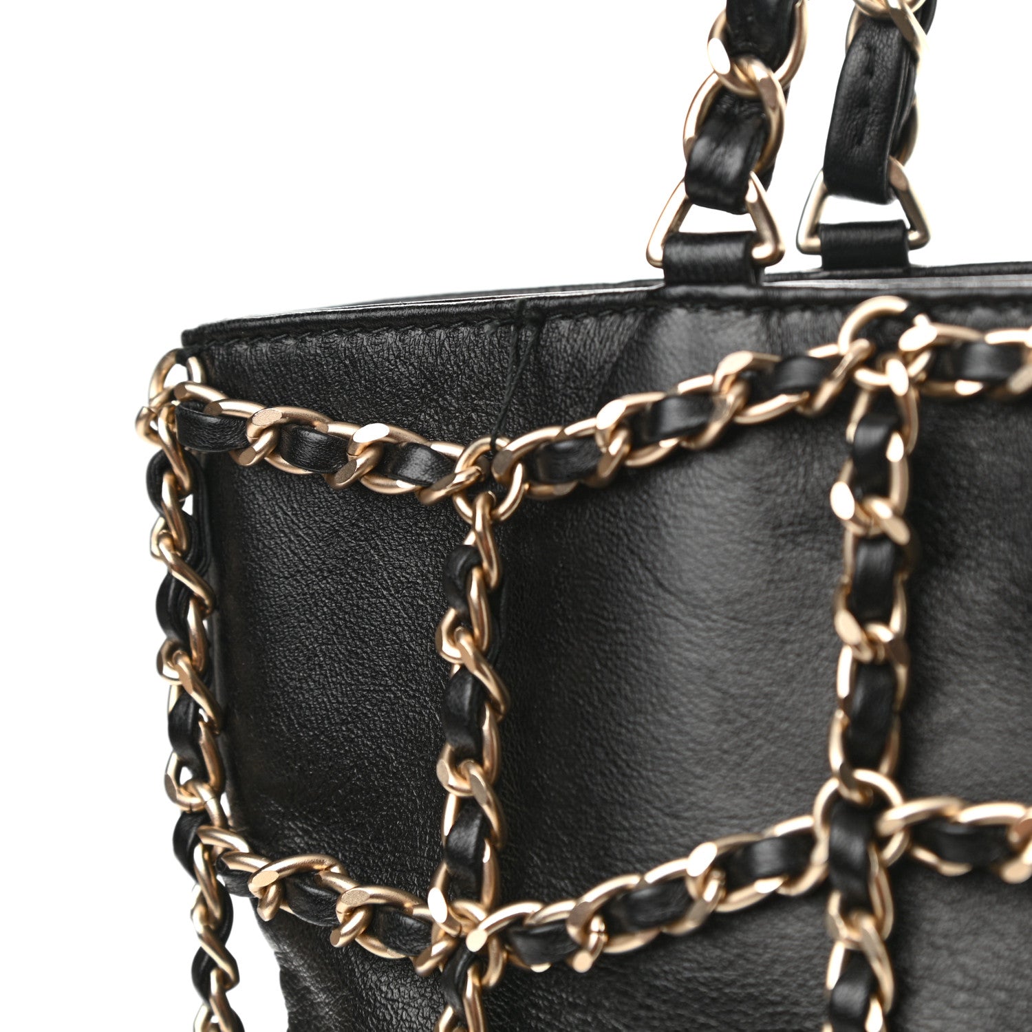 Chanel Lambskin Large Shopping Chain Tote Black 11 of 11