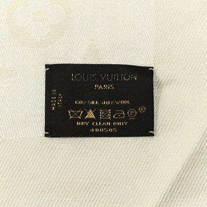 Louis Vuitton Wool Silk Monogram Shawl White 2 of 4