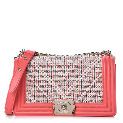 Chanel Lambskin Tweed Medium Boy Flap Pink 1 of 10