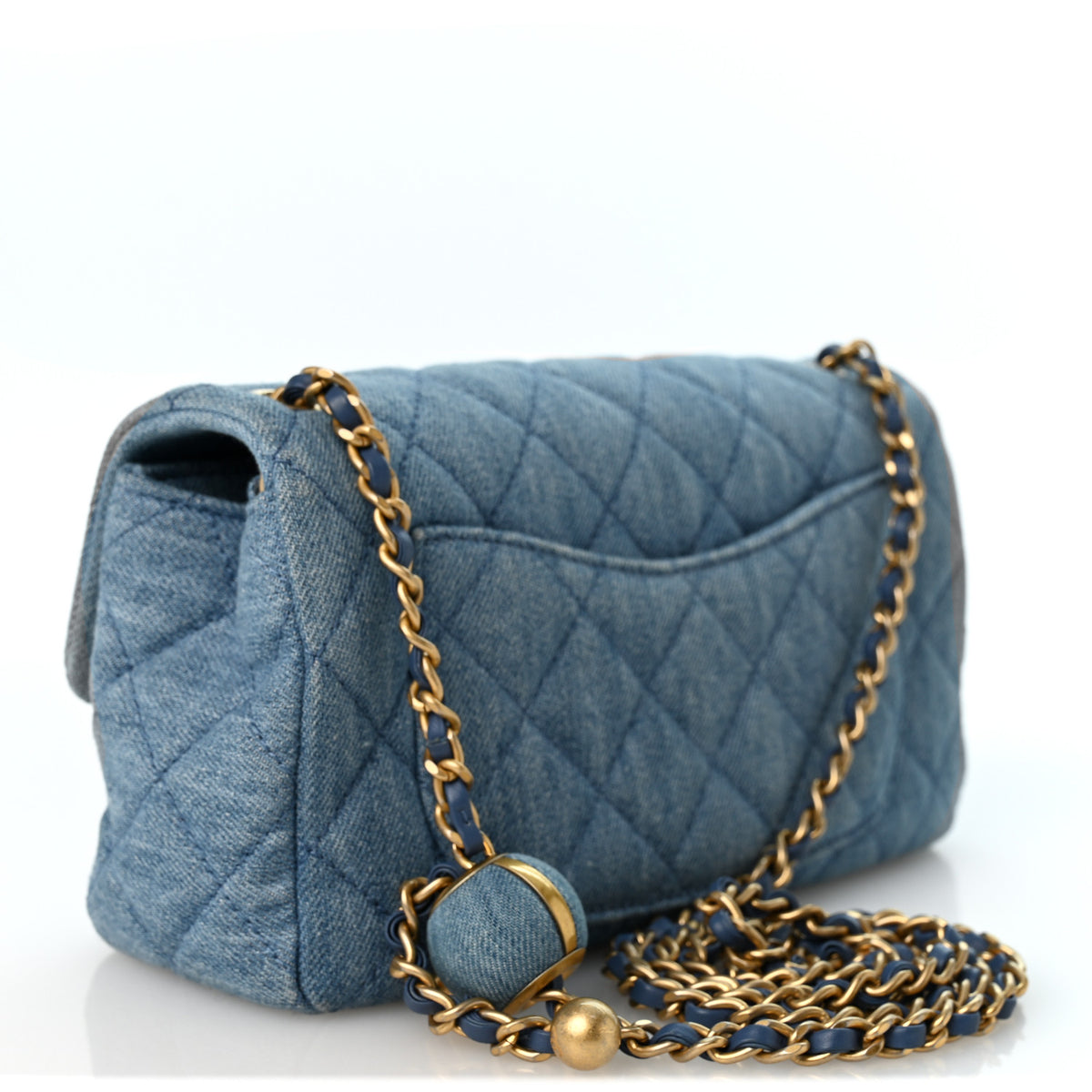 Chanel Denim Quilted Mini Pearl Crush Rectangular Flap Blue 3 of 10
