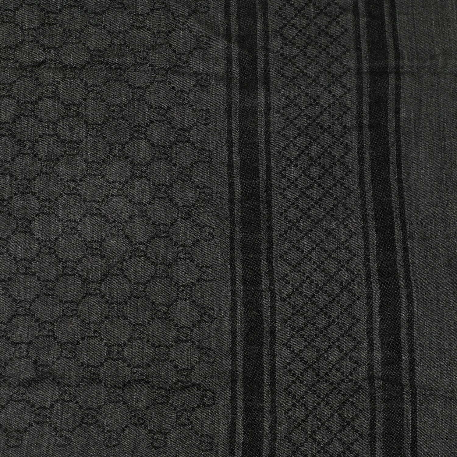 Gucci Wool Silk Diamante Monogram Shawl Grey 4 of 4