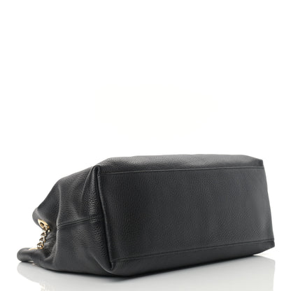 Gucci Pebbled Calfskin Medium Soho Chain Shoulder Bag Black 4 of 9