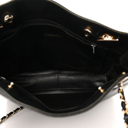 Chanel Lambskin Shopping Tote Black 5 of 12