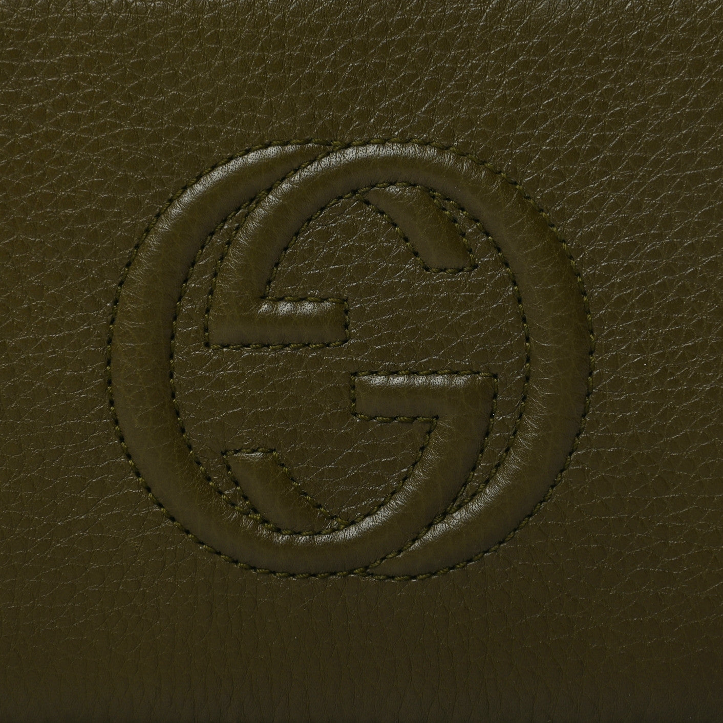 Gucci Pebbled Calfskin Soho Travel Document Case Dark Green 8 of 10