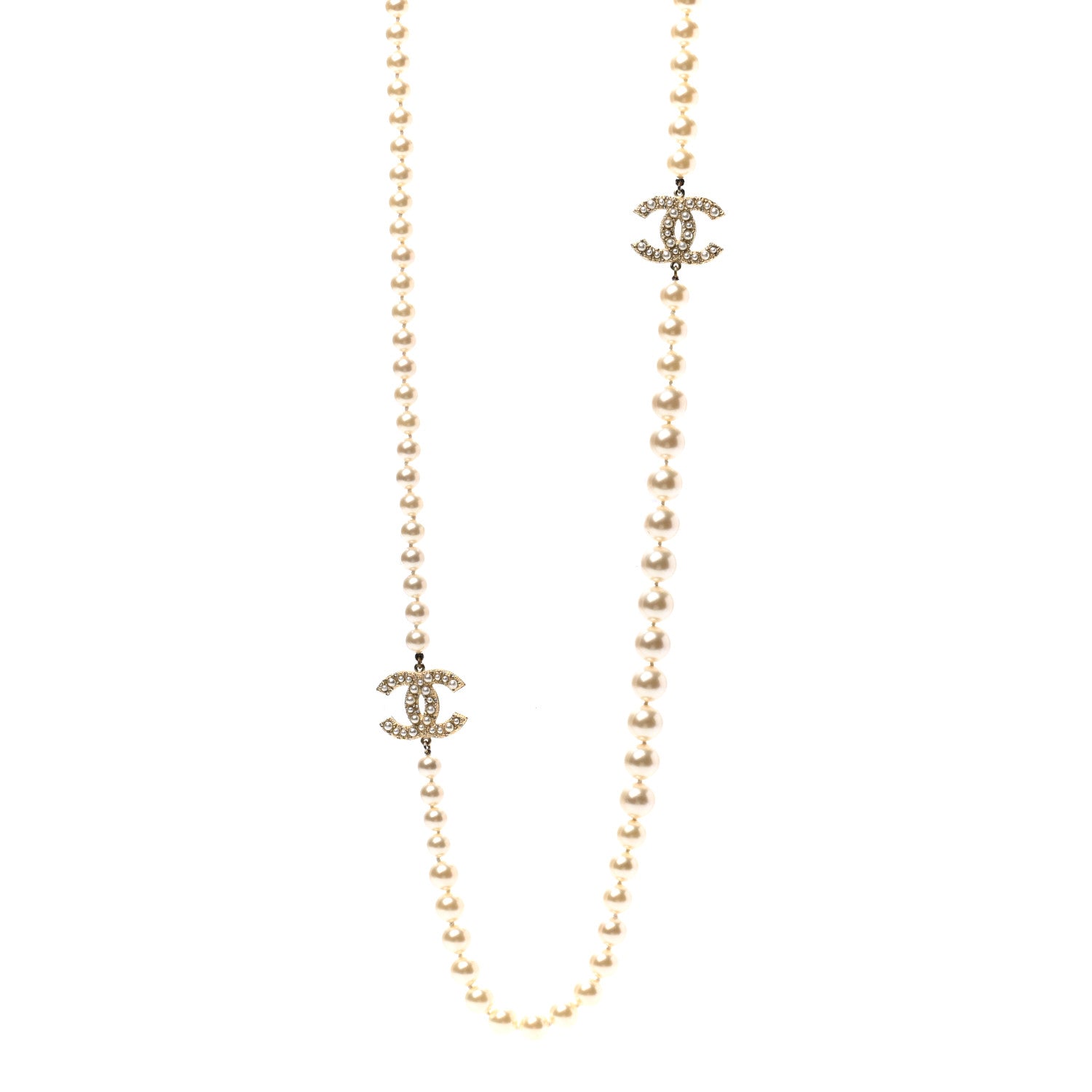 Chanel Pearl CC 100th Anniversary Necklace Light Gold 1 of 6
